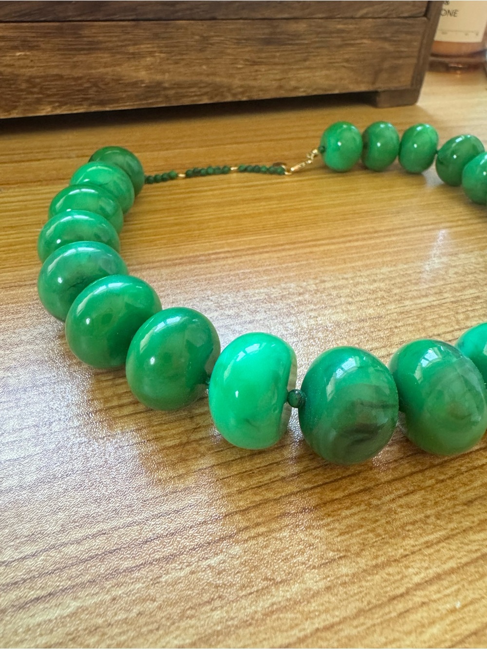 BAUBLE BAR Chunky glossy malachite collar necklace